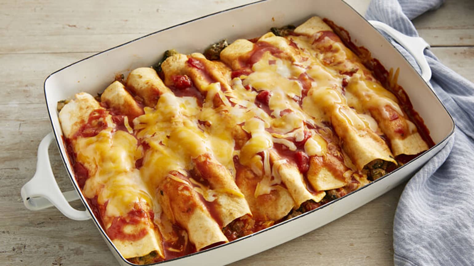 Spinach and Turkey Enchiladas